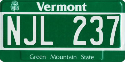 VT license plate NJL237