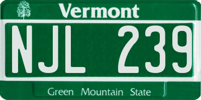 VT license plate NJL239