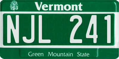 VT license plate NJL241