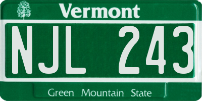 VT license plate NJL243