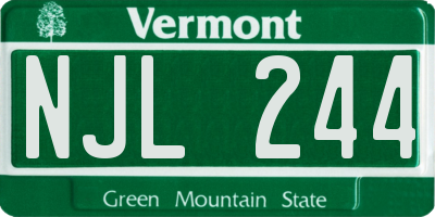 VT license plate NJL244