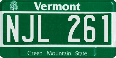 VT license plate NJL261