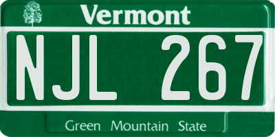 VT license plate NJL267