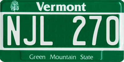 VT license plate NJL270