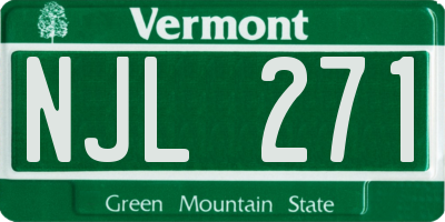 VT license plate NJL271