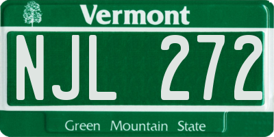VT license plate NJL272