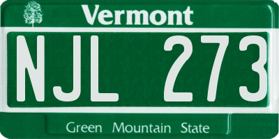 VT license plate NJL273