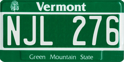 VT license plate NJL276