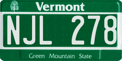 VT license plate NJL278