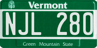 VT license plate NJL280