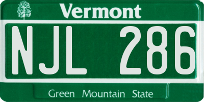 VT license plate NJL286