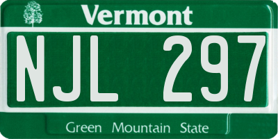 VT license plate NJL297
