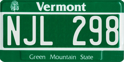 VT license plate NJL298