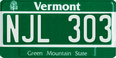 VT license plate NJL303