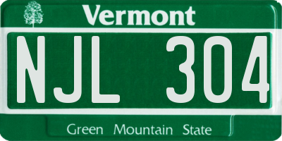 VT license plate NJL304