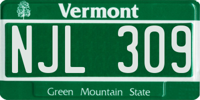 VT license plate NJL309