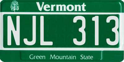 VT license plate NJL313