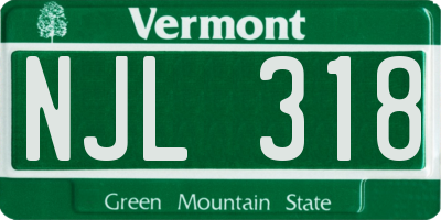 VT license plate NJL318