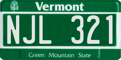 VT license plate NJL321
