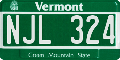 VT license plate NJL324