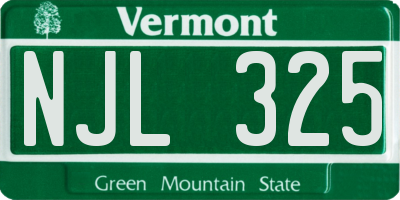 VT license plate NJL325