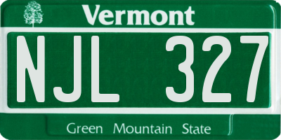 VT license plate NJL327