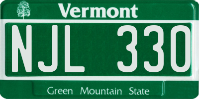 VT license plate NJL330