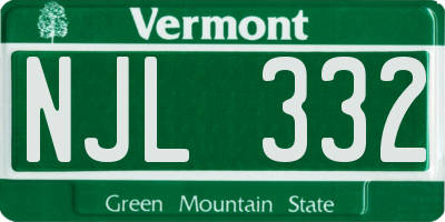 VT license plate NJL332