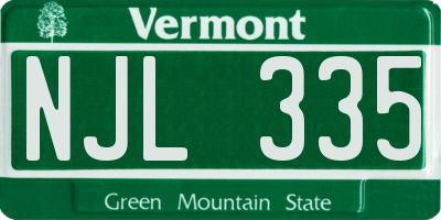 VT license plate NJL335