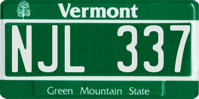 VT license plate NJL337