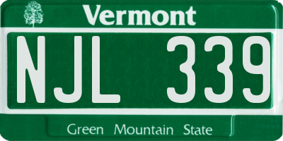 VT license plate NJL339