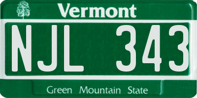 VT license plate NJL343