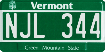 VT license plate NJL344