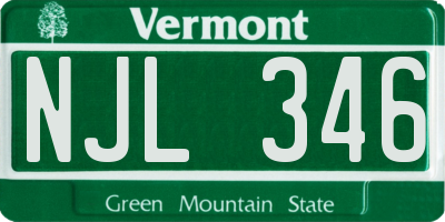 VT license plate NJL346