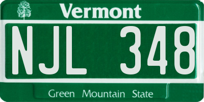 VT license plate NJL348