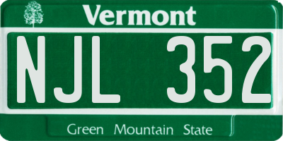VT license plate NJL352