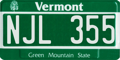 VT license plate NJL355