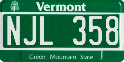 VT license plate NJL358