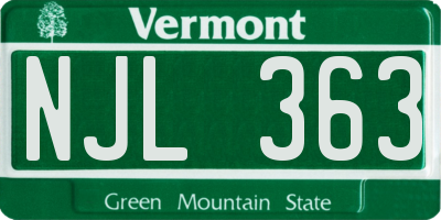VT license plate NJL363