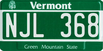 VT license plate NJL368