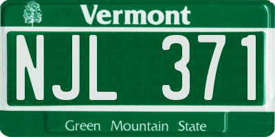 VT license plate NJL371