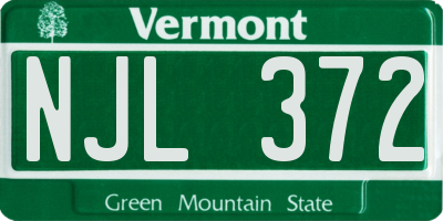 VT license plate NJL372