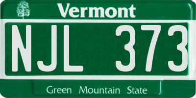 VT license plate NJL373