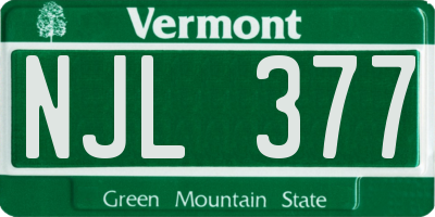 VT license plate NJL377