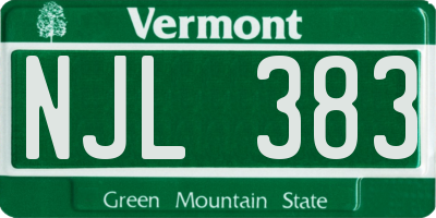 VT license plate NJL383