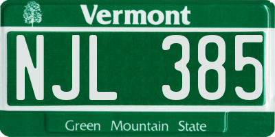 VT license plate NJL385