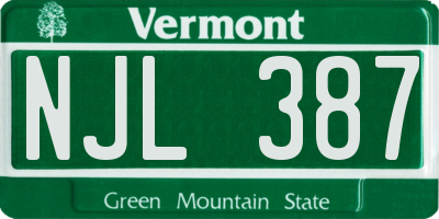 VT license plate NJL387