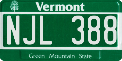 VT license plate NJL388