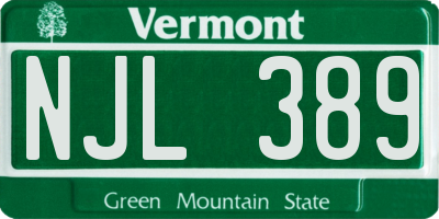 VT license plate NJL389