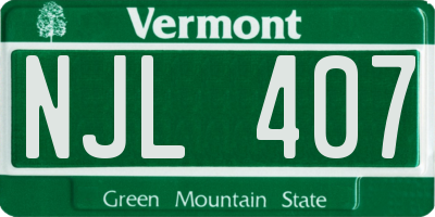 VT license plate NJL407